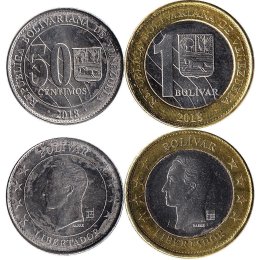 Venezuela 50 Centimos, 1 Bolivar 2018