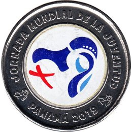 Panama 1 Balboa 2019 "World Youth Day Logo" Farbe