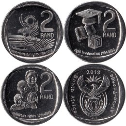 Suedafrika 3 x 2 Rand 2019