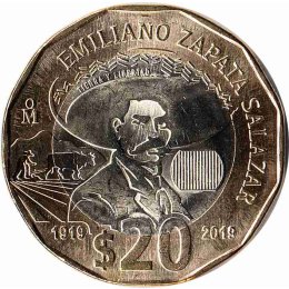 Mexiko 20 Pesos 2019 "Emiliano Zapata Salazar"