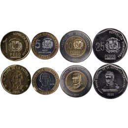 Dominikanische Republik 1, 5, 10, 25 Pesos 2022-2023